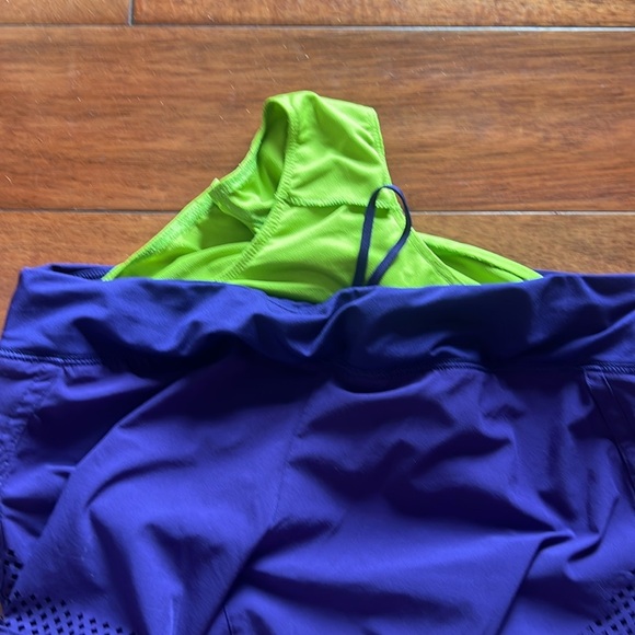 ATHLETA Purple Running Shorts Perforated Lazer Cut Brief Drawcord Size S - Picture 7 of 7